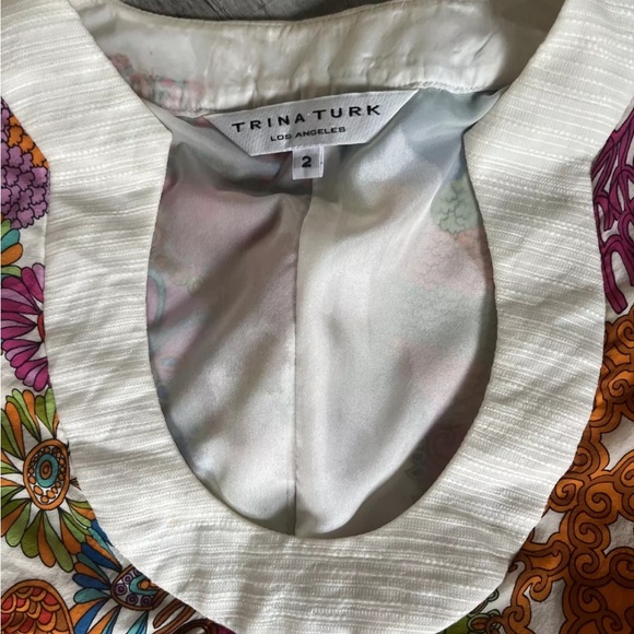 Trina Turk Sz 2 silk (93%) blend fully lined colorful dress - Picture 5 of 10